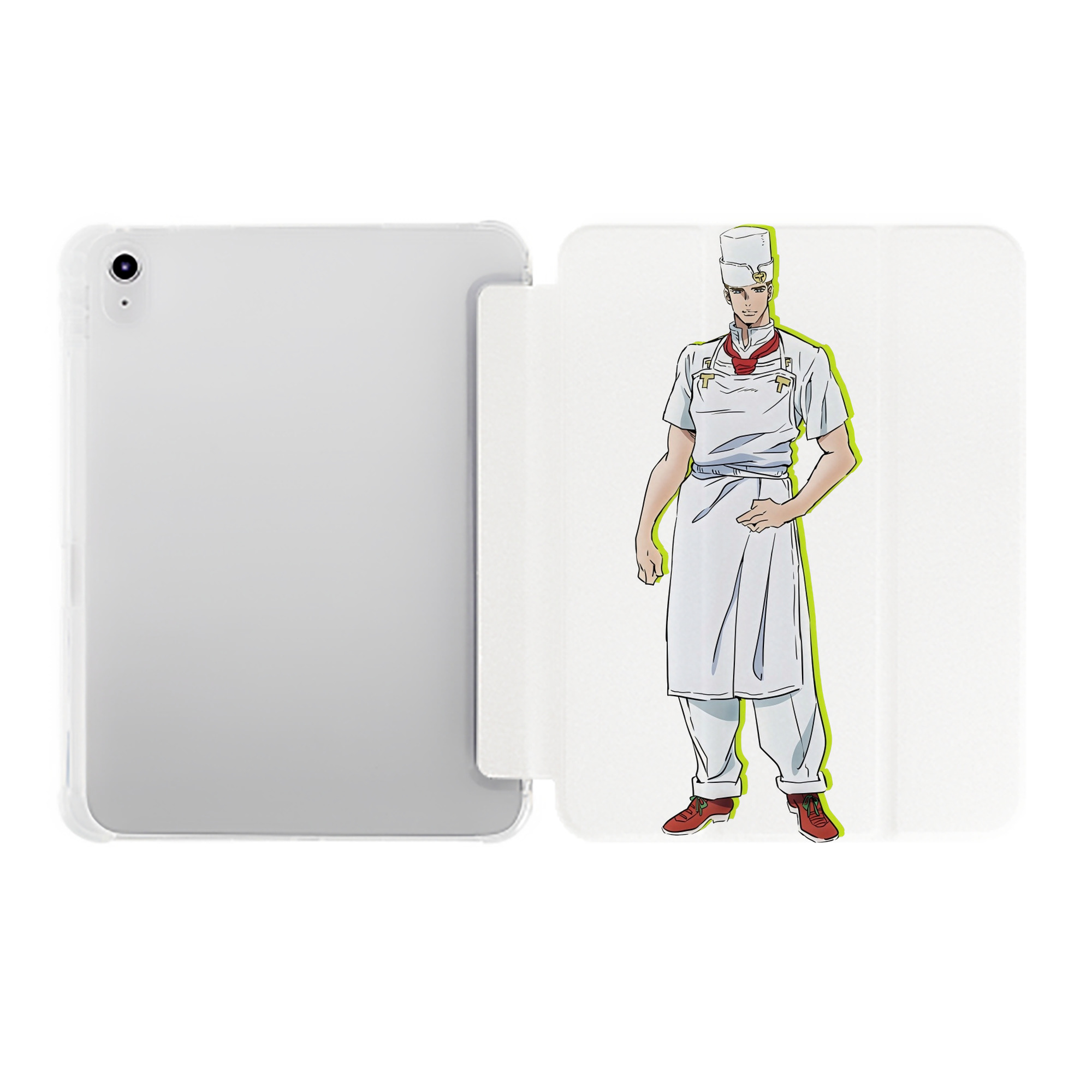 （画像用） ジョジョの奇妙な冒険 Tonio Trussardi JoJo's Bizarre Adventure トニオ?トラッサルディ IPad ケース ペン収納付き 三つ折りスタンド PUレザー×シリコン 対応機種9.5/10.5/10.9インチ